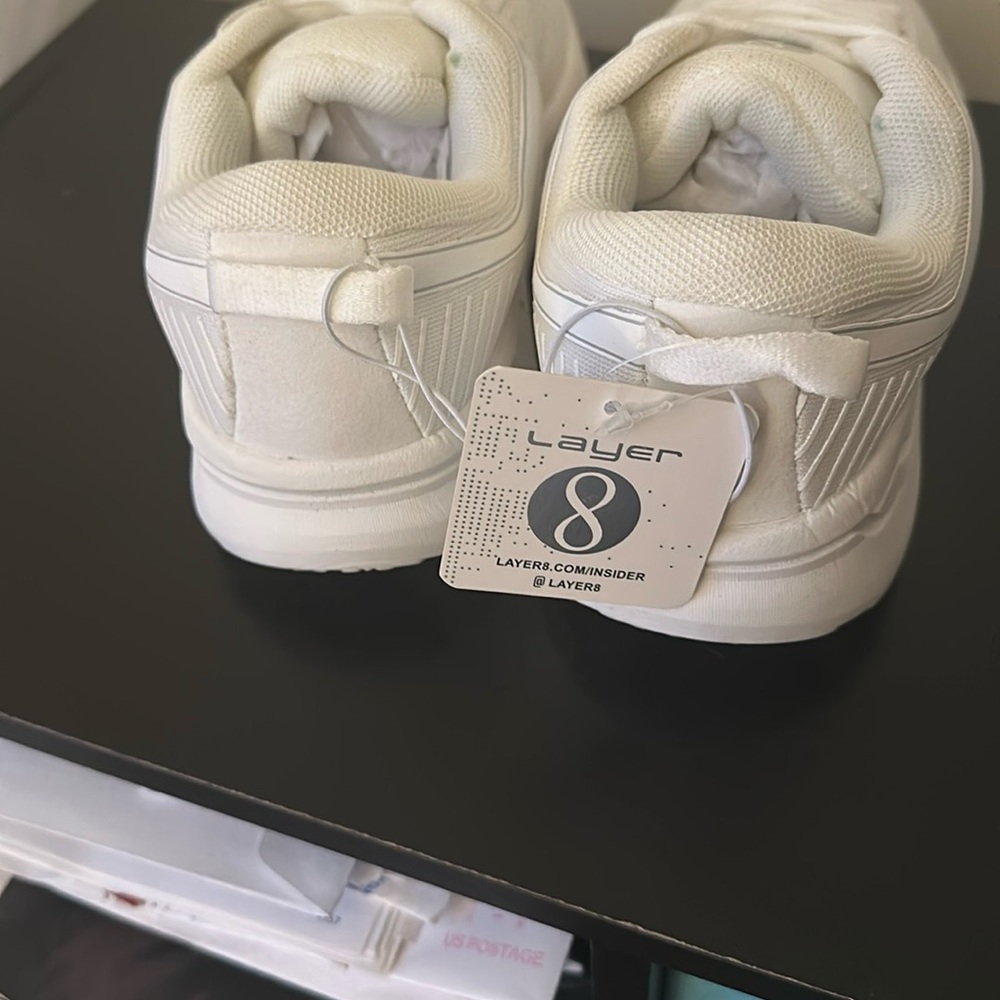 Layer 8 White Chunky Sole Sneakers